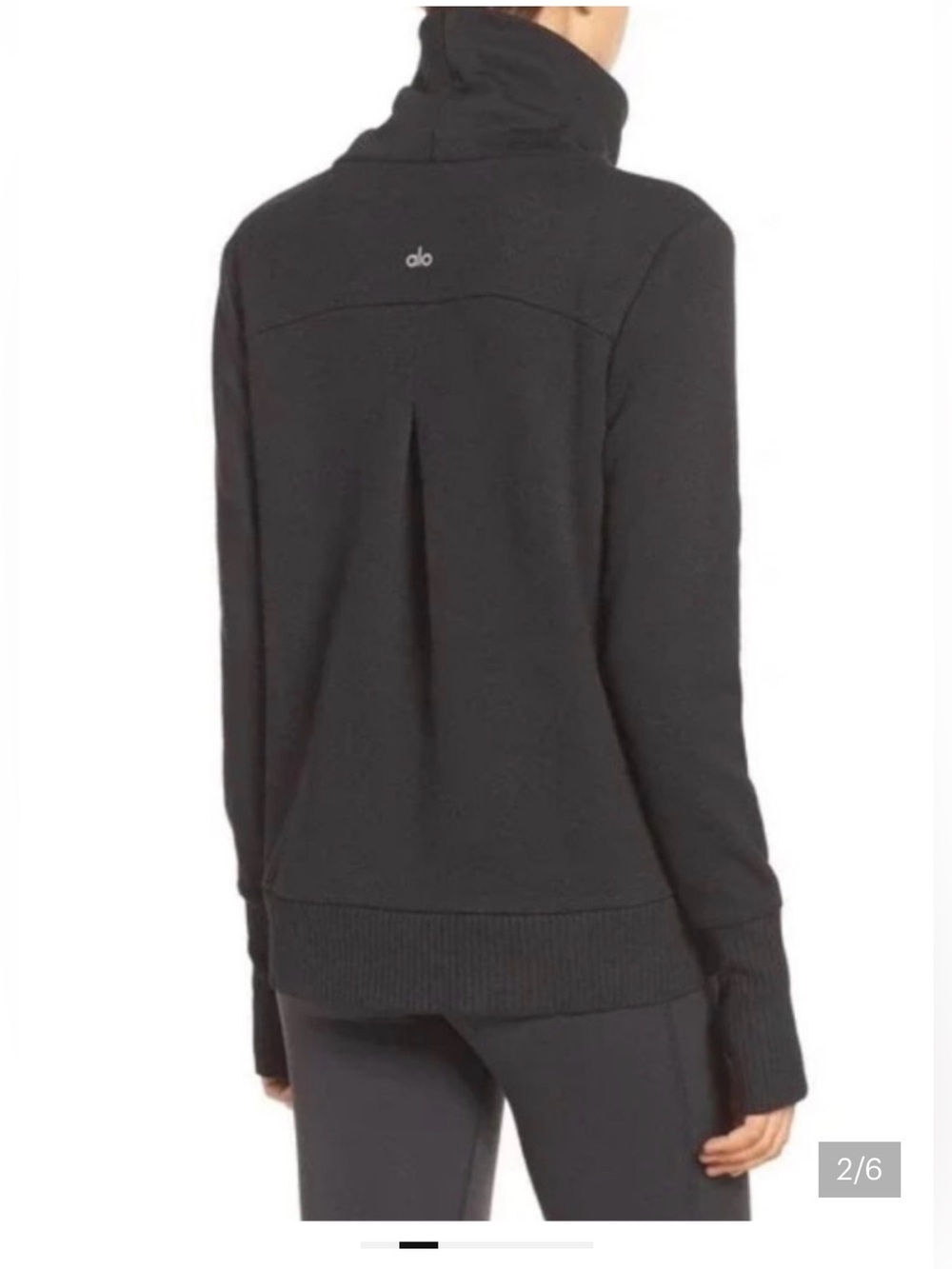 ALO Yoga Haze Funnel neck Pullover Sweatshirt -black